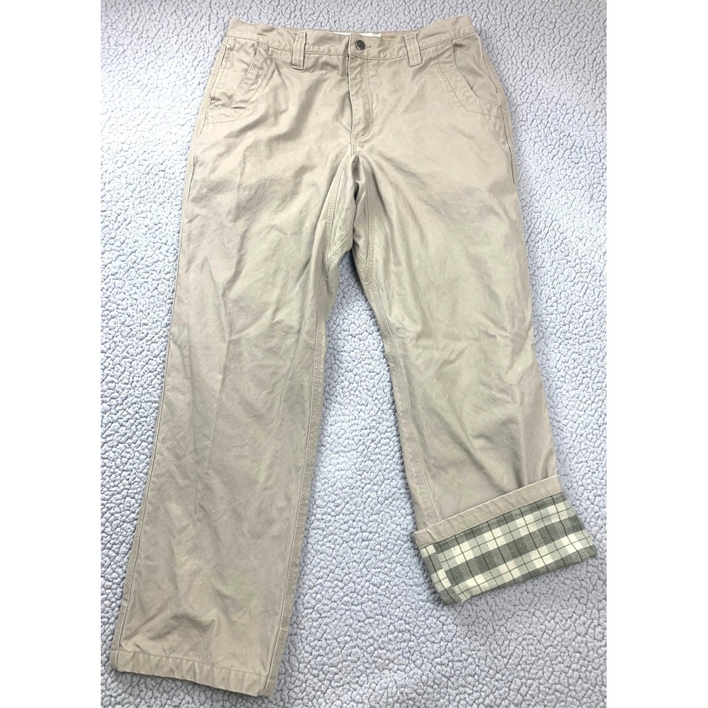 AMK Mountain Khakis Mens 36x32 Flannel Lined Original Mountain Canvas Pants Tan